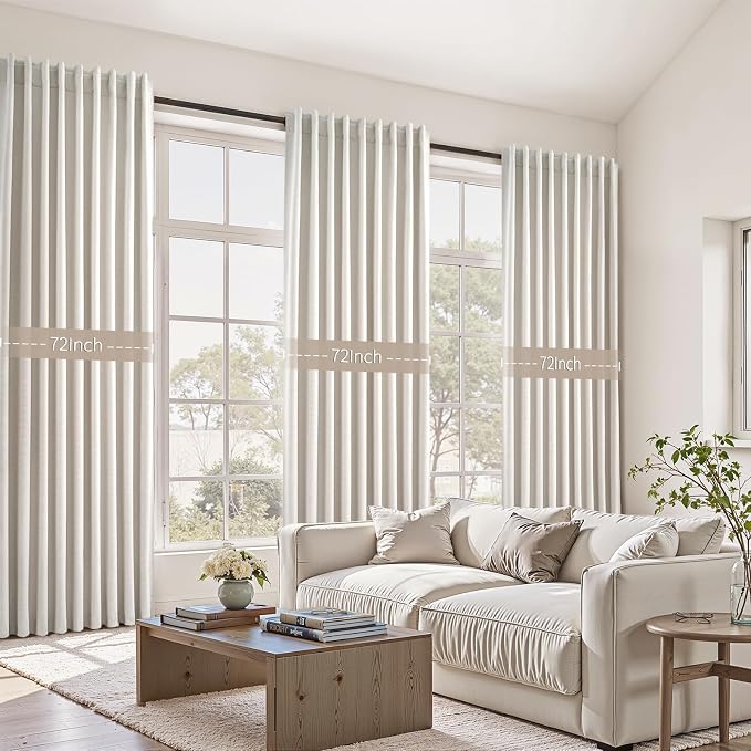 Birch Cream Extra Wide 72 Inches Blackout Curtains - Image 3