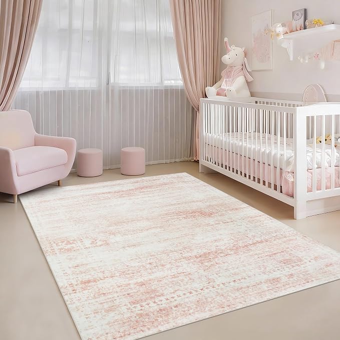 Washable Rugs 4x6 Area Rugs for Living Room, Kids Room, Nursery- Soft Faux Wool - Image 7
