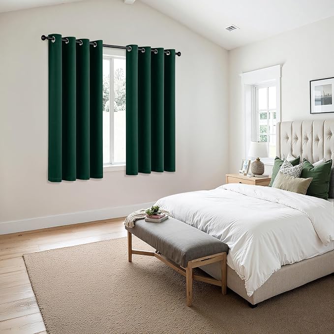 MIULEE Hunter Green Blackout Curtains - Image 6