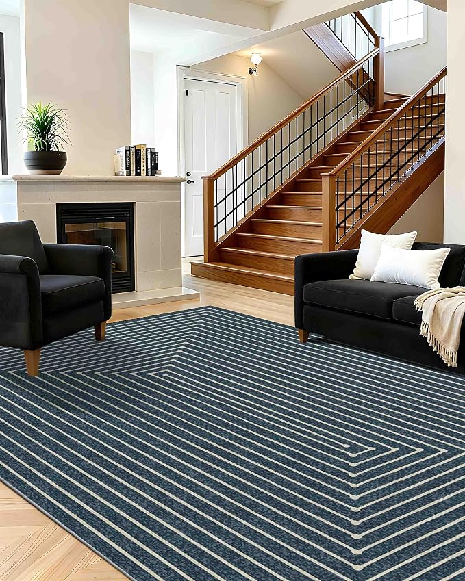 Latte&Fog 8x10 Area Rugs for Living Room, Large Modern Abstract Washable Rug - Image 2