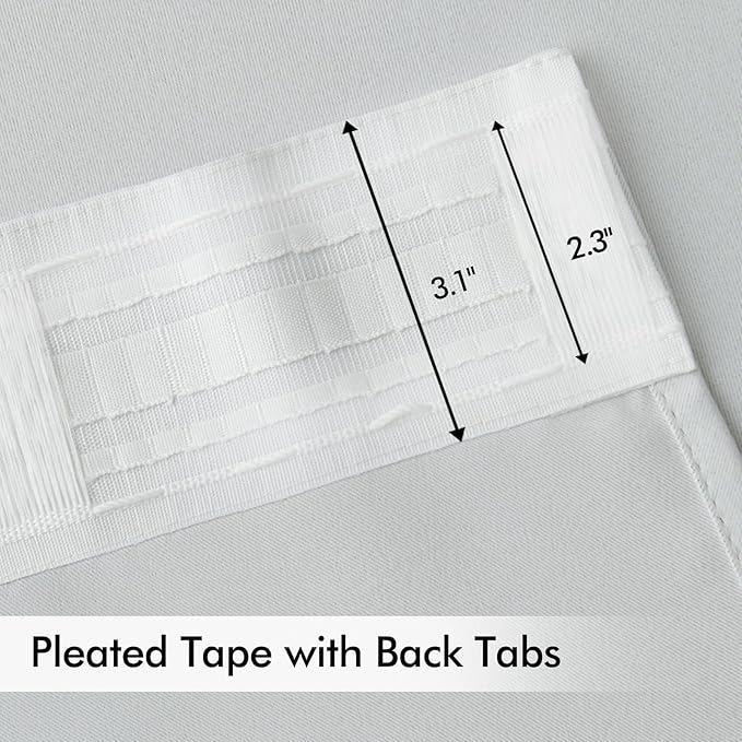 MIULEE Back Tab Light Blocking Curtains 102 Inch Long 2 Panels Set - Image 4