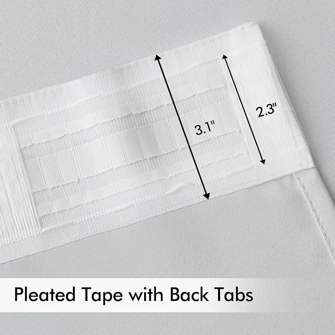 MIULEE Back Tab Light Blocking Curtains 96 Inch Long 2 Panels Set - Image 4