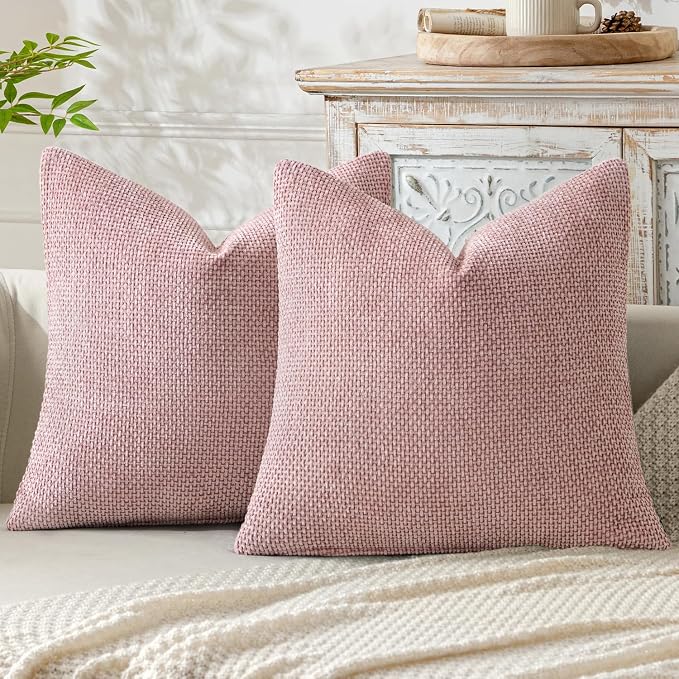 MIULEE Pack of 2 Valentines Day Couch Throw Pillow Covers 18x18 Inch Pink by MIULEE