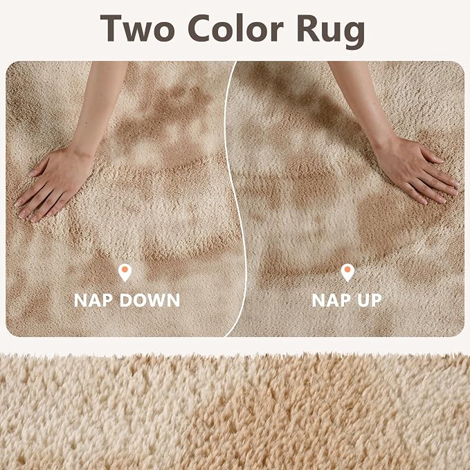 2x6 Tie-dye Beige Runner Rug Washable Non-Slip - Image 9