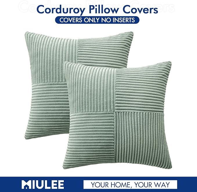 MIULEE Greyish Green Decorative Throw Pillow Covers 20x20 Inch - Image 6