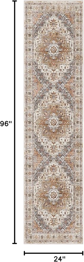 Madane Runner Rug 2x8, Washable Hallway Runner Rugs, Non-Slip Low-Pile Soft - Image 2