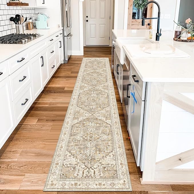 Yamaziot Washable Runner Rug, 2x10 Non-Slip Boho Vintage Hallway Rug Runner by Yamaziot
