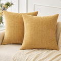 MIULEE Pack of 2 Couch Throw Pillow Covers 20x20 Inch Soft Gold Chenille Pillow by MIULEE