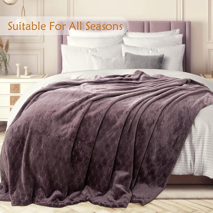 TOONOW Fleece Blanket Textured Fuzzy Plush Throw Blanket Twin Size 60" x 80" - Image 3