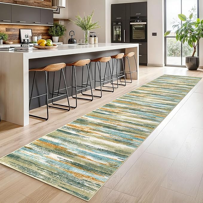 Lansny Modern Abstract Runner Rug 2.6x14 - Image 2