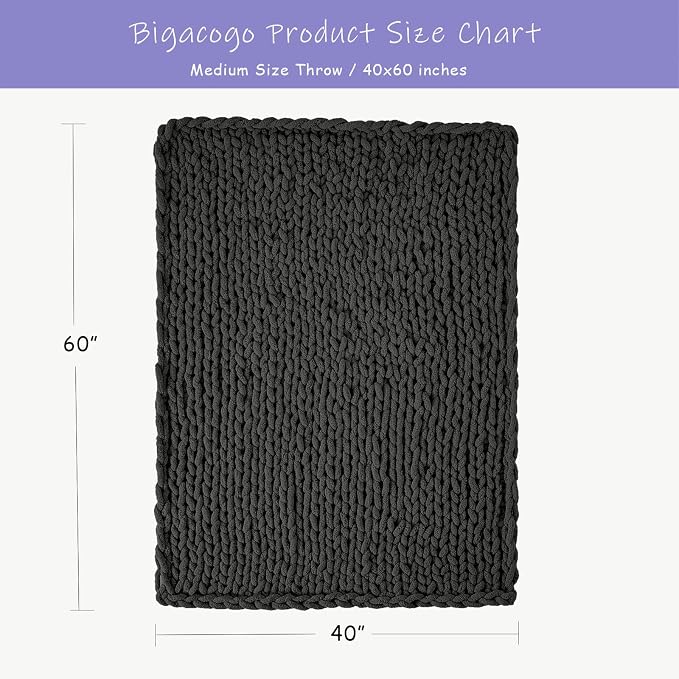 Bigacogo Chunky Knit Throw Blanket - Image 2