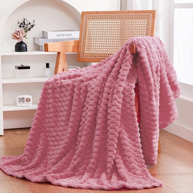 Dusty Pink Throw Blanket 90"×90" inches Gifts - Image 4