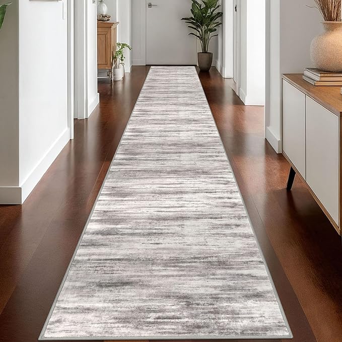 KOZYFLY Modern Abstract Washable Long Runner Rug 2.6x18 Hallway Rug Runner by KOZYFLY