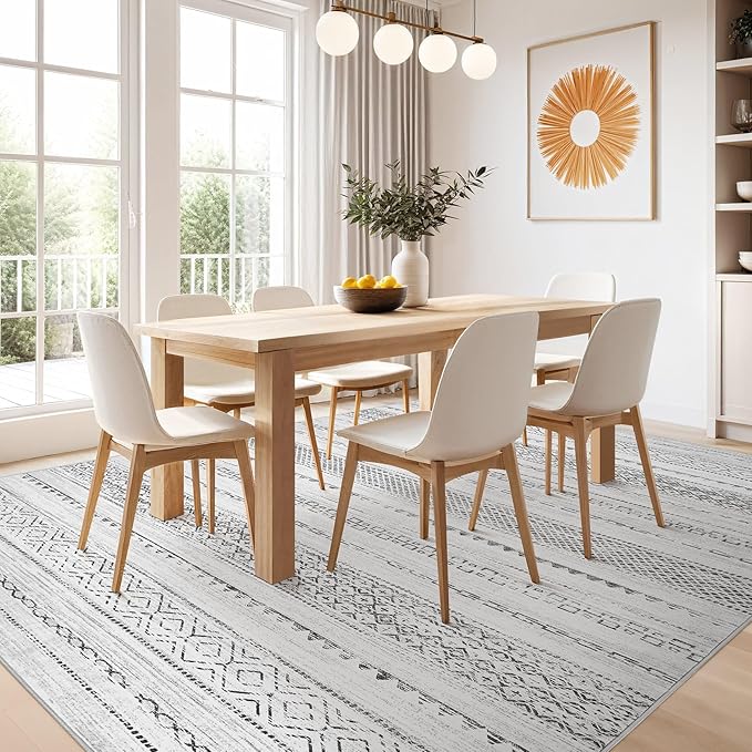 Nakagishi 5x8 Area Rugs Living Room: Washable Boho Large Neutral Soft Farmhouse - Image 7
