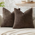 MIULEE Pack of 2 Couch Throw Pillow Covers 18x18 Inch Neutral Dark Brown Boho by MIULEE
