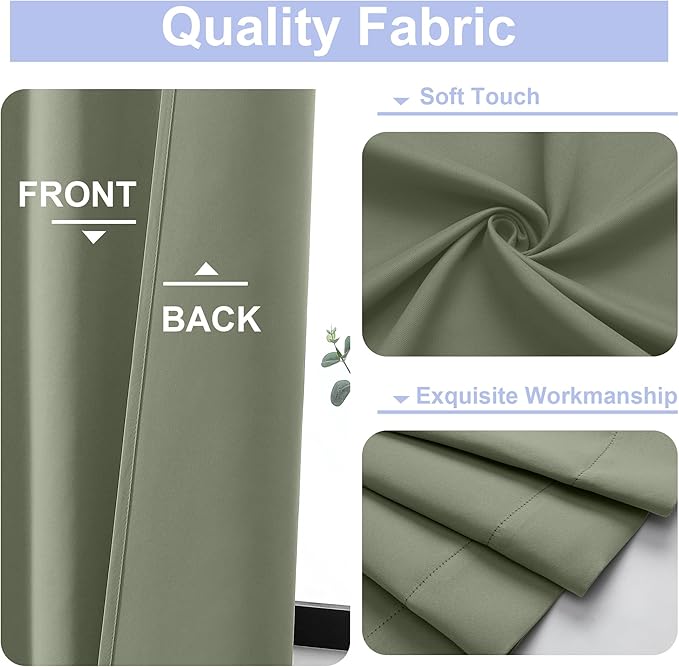 Simplebrand Ava Sage Green Blackout Curtains - Image 3