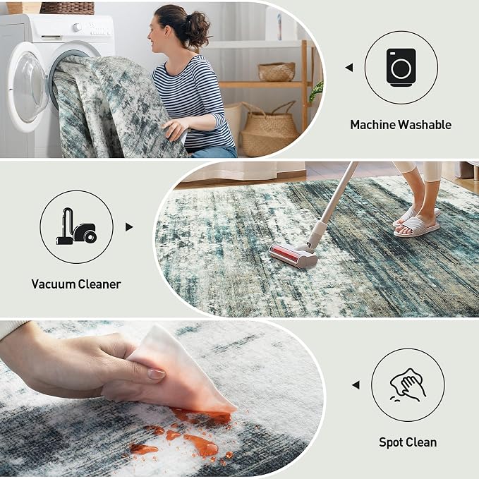 6x9 Area Rugs Washable Rug: Large Modern Abstract Living Room Rug Soft - Image 4