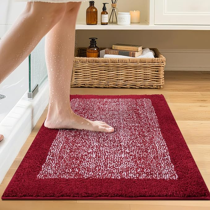 Bathroom Rugs 24x17 Non Slip Washable, Soft Absorbent Quick Dry Mats - Image 2
