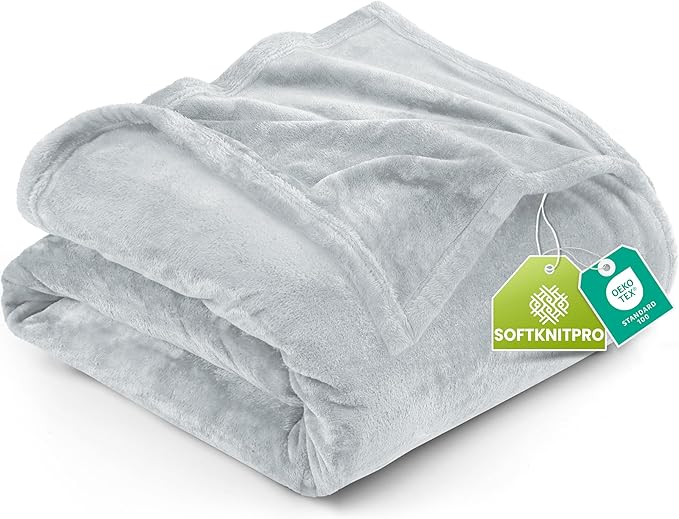 Utopia Bedding Soft Fleece Bed Blanket Queen Size Light Grey | Microfiber Plush by UTOPIABEDDING