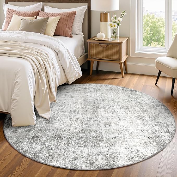 Washable Area Rugs 4ft Non-Slip Modern Abstract Soft - Image 3