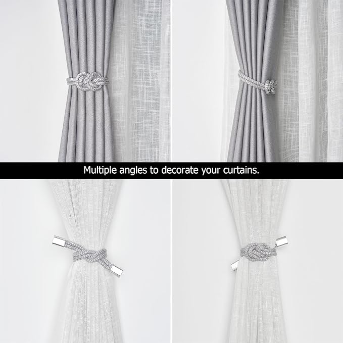 NICEEC 4 Pack Mini Magnetic Curtain Tiebacks Nordic Simple Style Drape Tie - Image 6