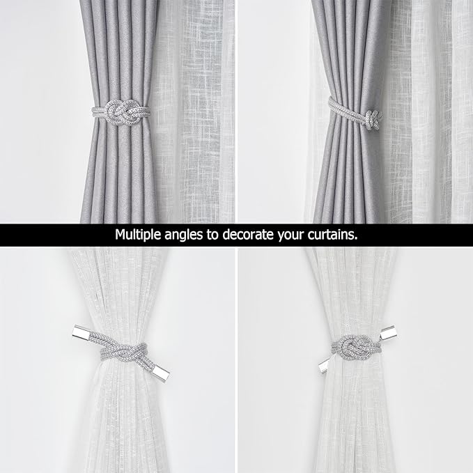 NICEEC 2 Pack Mini Magnetic Curtain Tiebacks Nordic Simple Style Drape Tie - Image 6