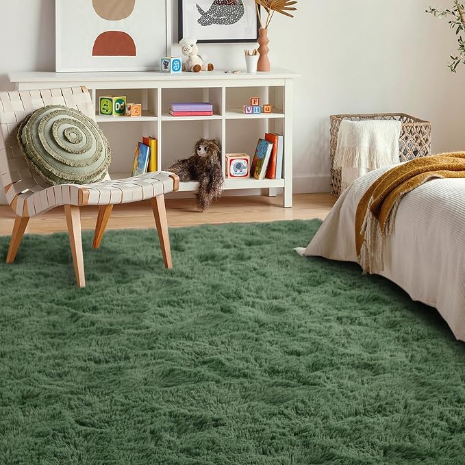 9x12 Ft Extra Large Shag Green Area Rug - Image 3