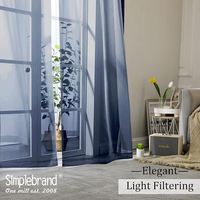Simplebrand Sheer Curtains 72 Inches Long 2 Panels - Image 7