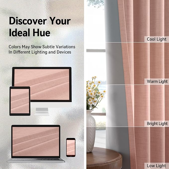 100% Blackout Shield Linen Blackout Curtains - Image 7