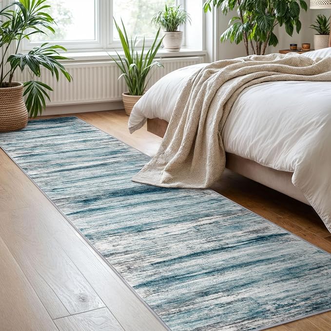 KOZYFLY Modern Abstract Runner Rug, 2x8 Kitchen Rugs Non-Slip Washable Soft - Image 7