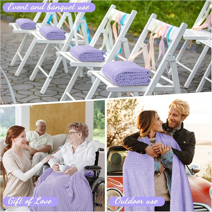Buryeah 6 Pcs Flannel Throw Blanket Bulk 50 x 60 in Sleepover Blanket Outdoor - Image 4
