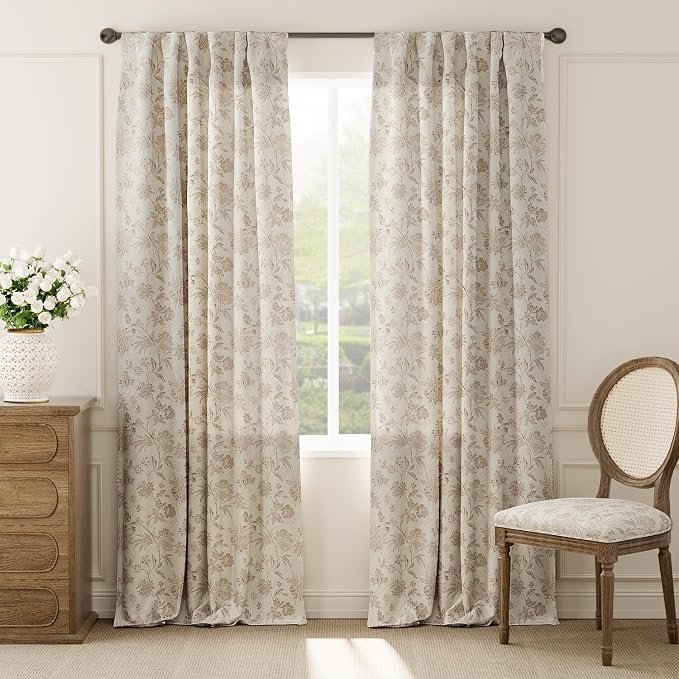 jinchan Linen Floral Curtains for Living Room - Image 2