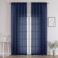 Chyhomenyc Navy Blue Sheer Curtains 96 Inch Length 2 Panels Set, Light by Chyhomenyc