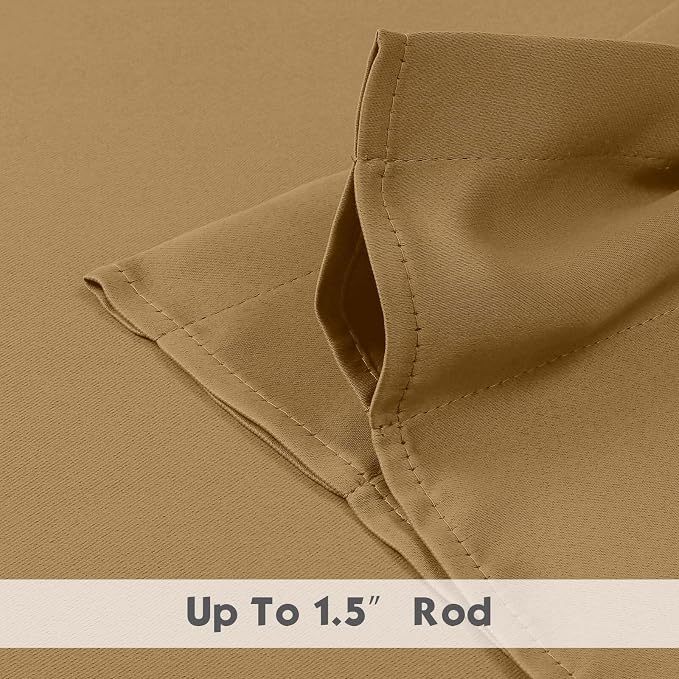 Chyhomenyc Gold Valances for Window, Room Darkening Short Curtains for Kitchen - Image 5