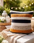 Decorative Boho Pillow Cover, 18” x 18” Square, Soft Moroccan Rustic Throw by Cozydeko