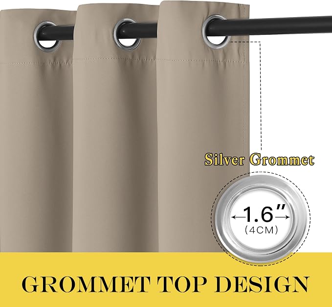 NICETOWN Taupe Blackout Curtain - Image 5
