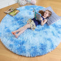 Amdrebio Tie-Dyed Light Blue Round Circle Rug 5Ft by Amdrebio