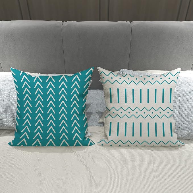 YCOLL Pillow Covers 16x16 Set of 4, Modern Sofa Throw Pillow Cover, Decorative - Image 4