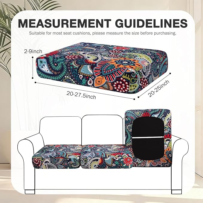 hyha 4Pcs Patio Cushion Covers, Stretch Outdoor Couch Cushion Covers Replacement - Image 2
