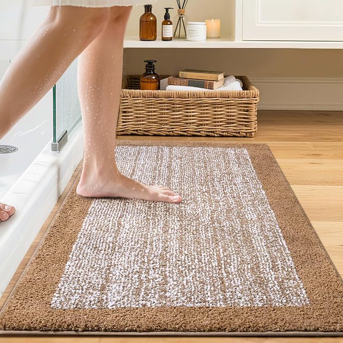 Bathroom Rugs 30x20 Non Slip Washable, Coffee Bath Mat - Image 2