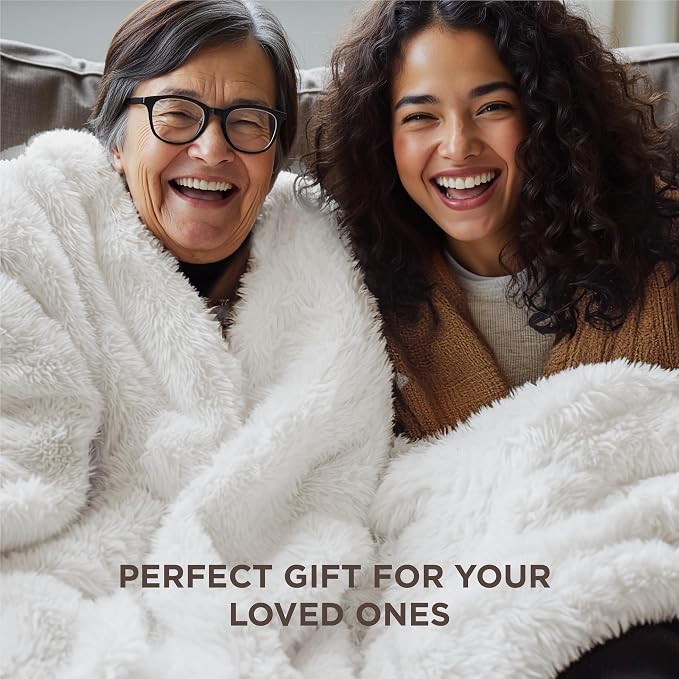 Bedsure GentleSoft Fluffy White Throw Blanket, Soft Cozy Furry Sherpa Fleece - Image 7
