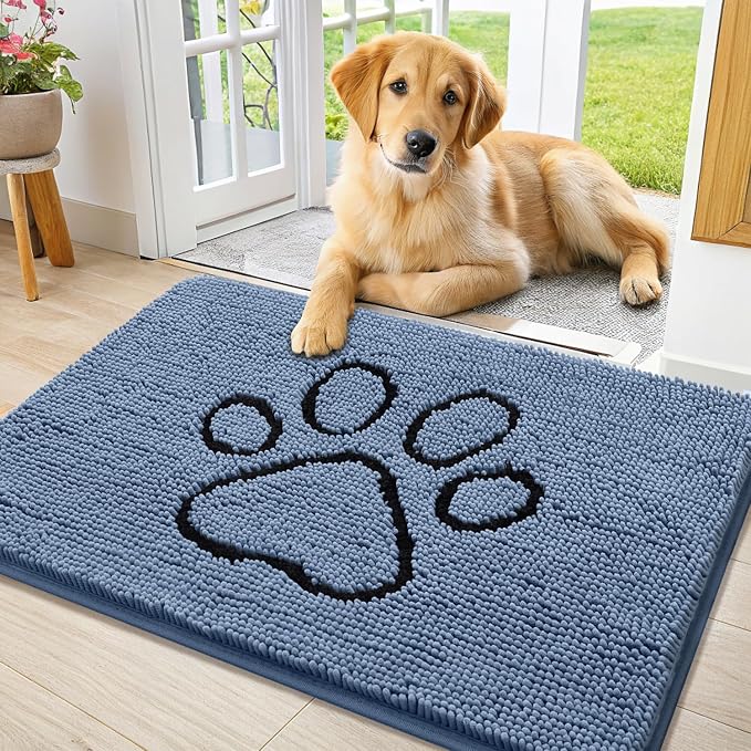 Smiry Dog Door Mat for Muddy Paws, Absorbent Dirt Trapper Non Slip Quick Dry by Smiry