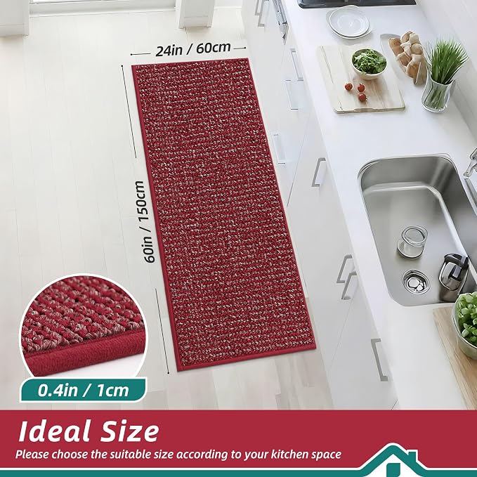 BEQHAUSE Kitchen Runner Rugs 24"x60", Non-Slip Kitchen Mats - Image 2