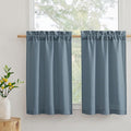RYB HOME Kitchen Curtains, 30 inches Long Linen Rod Pocket Semi Sheer Cuartins by RYBHOME