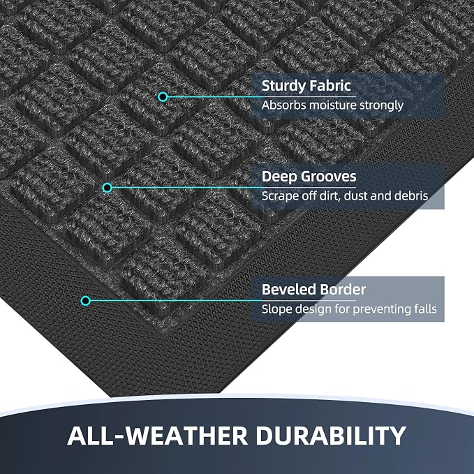 Front Door Mat Outside Entrance, Heavy Duty Waterproof Doormat | 31.5"x20" - Image 4