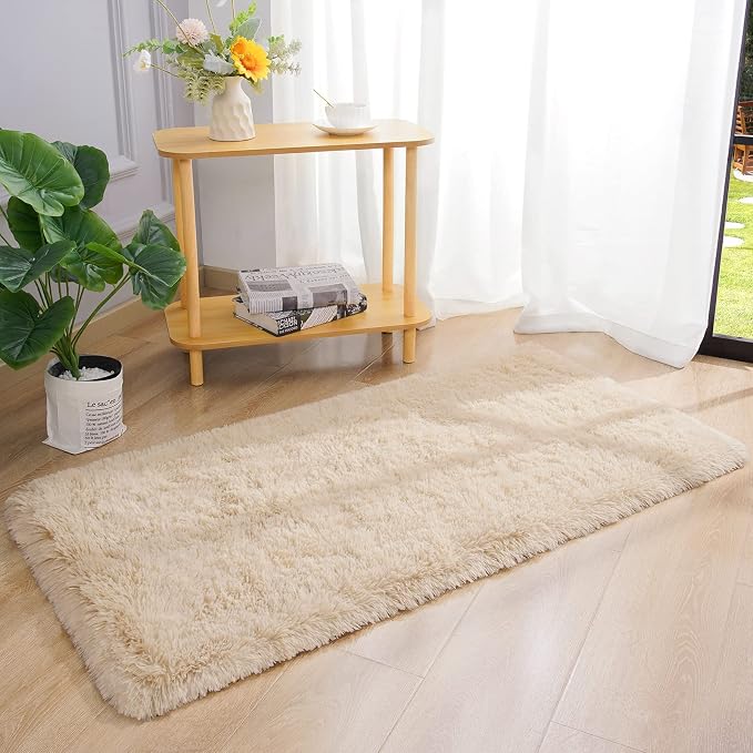 Chicrug Soft Runner Rug for Bedroom Living Room Plush Fluffy Rug 2x4 Feet - Image 2