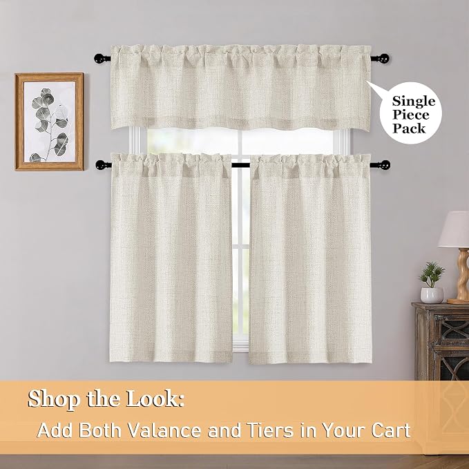 OWENIE Natural Valances for Windows 1 Pcs 18 Inch Length, Light Filtering - Image 6