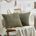 Fancy Homi 2 Packs Olive Green Euro Decorative Throw Pillow Covers 28x28 Inch by Fancy+Homi