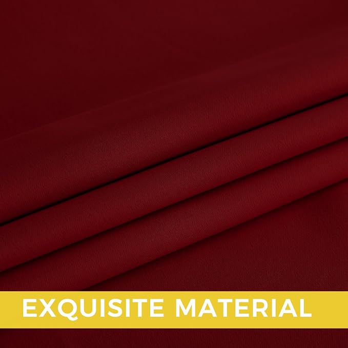 NICETOWN Room Darkening Draperies Curtains Panels, 2 Panels Burgundy Red W52 x - Image 6
