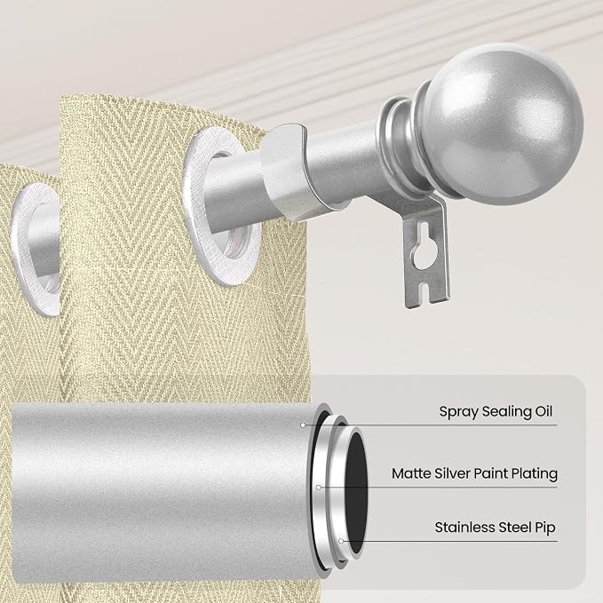Curtain Rod Set for Windows 28 to 60 Inch - Image 2
